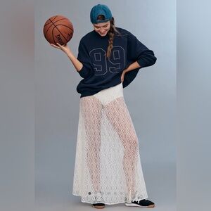 NWT By Anthropologie Lace Maxi Slip Skirt